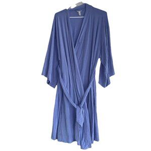 Soma Cool Nights Kimono Sleeve Short Robe Periwinkle Blue Women Robe L/XL